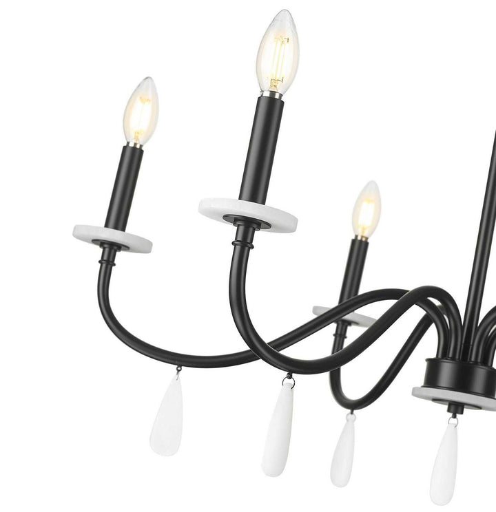 Toussant Six Light Chandelier in Matte Black Z-Lite Canada