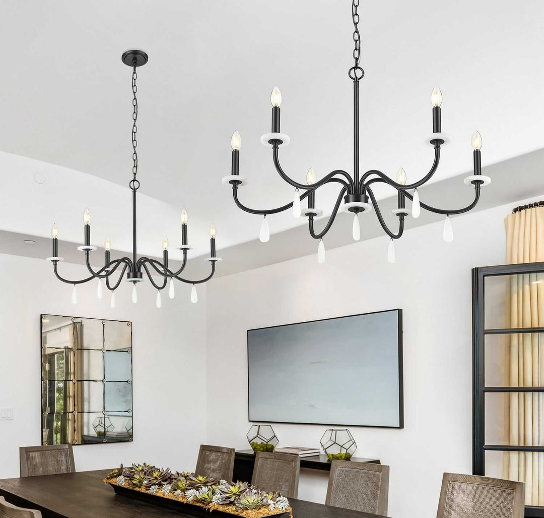Toussant Six Light Chandelier in Matte Black Z-Lite Canada
