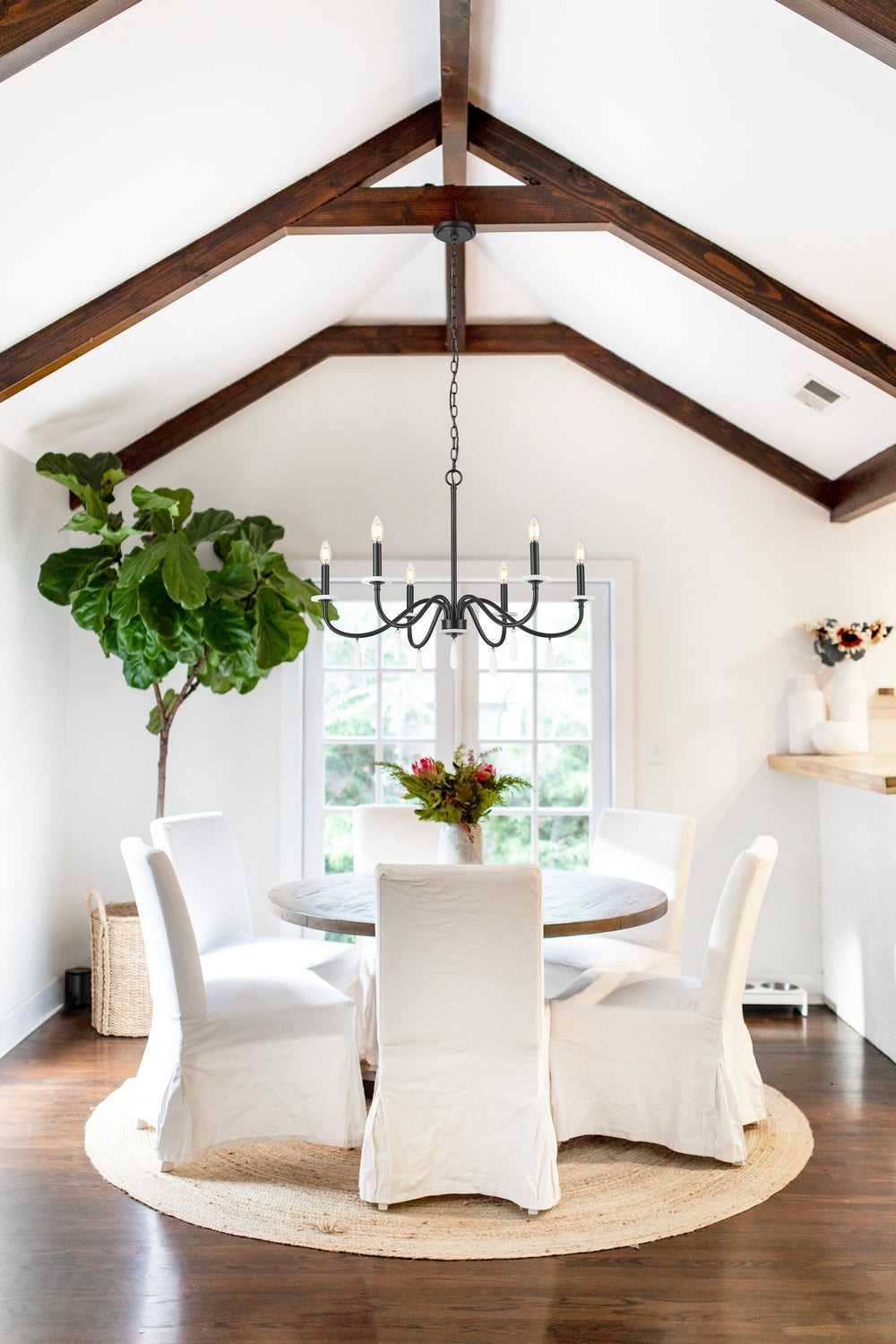 Toussant Six Light Chandelier in Matte Black Z-Lite Canada