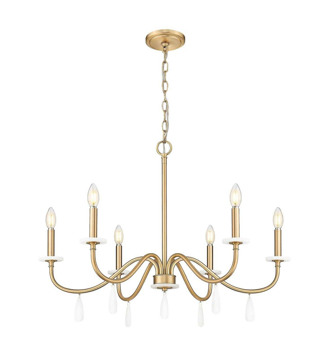 Toussant Six Light Chandelier in Modern Gold Z-Lite Canada