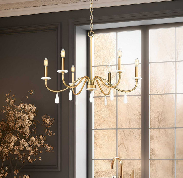Toussant Six Light Chandelier in Modern Gold Z-Lite Canada