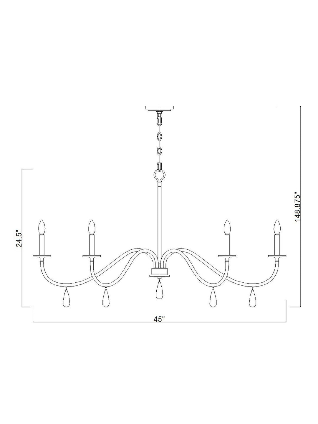 Toussant Six Light Chandelier in Brushed Nickel Z-Lite Canada