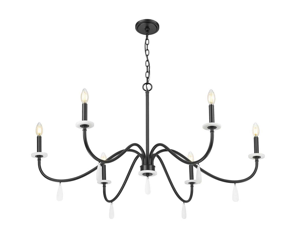 Toussant Six Light Chandelier in Matte Black Z-Lite Canada