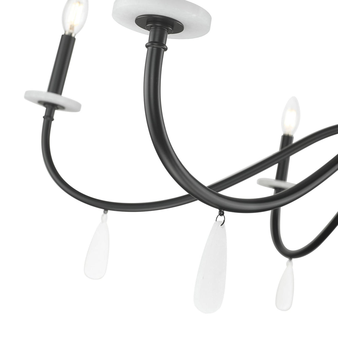 Toussant Six Light Chandelier in Matte Black Z-Lite Canada