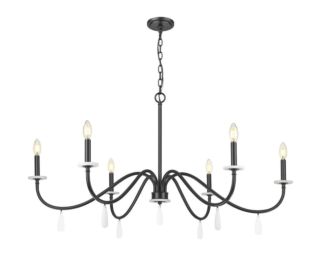 Toussant Six Light Chandelier in Matte Black Z-Lite Canada