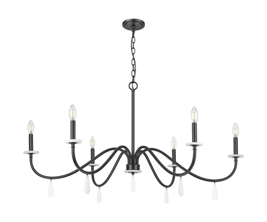 Toussant Six Light Chandelier in Matte Black Z-Lite Canada