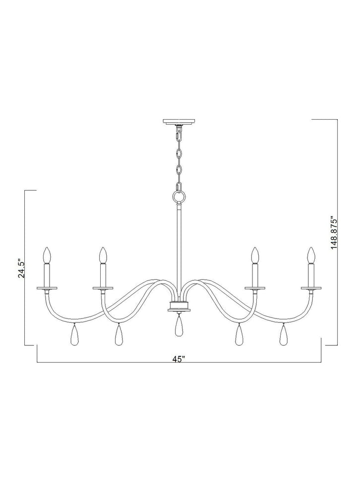 Toussant Six Light Chandelier in Matte Black Z-Lite Canada