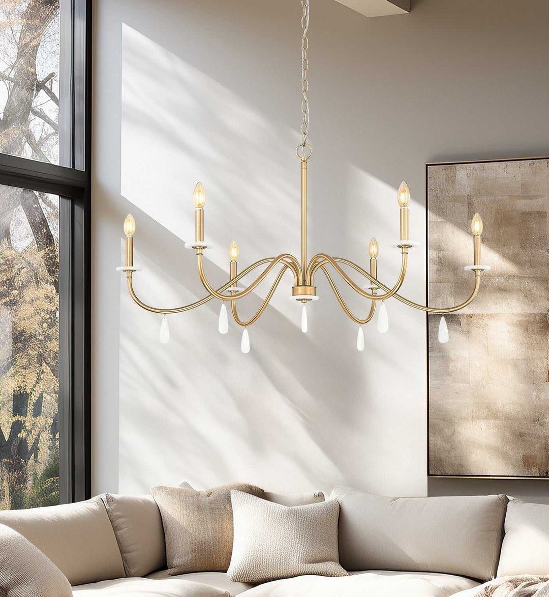 Toussant Six Light Chandelier in Modern Gold Z-Lite Canada