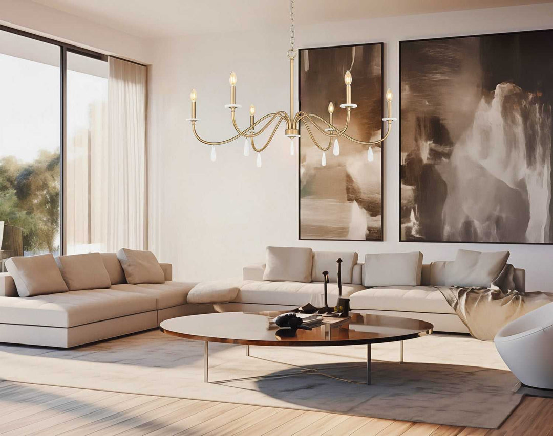 Toussant Six Light Chandelier in Modern Gold Z-Lite Canada