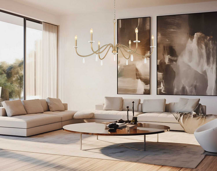 Toussant Six Light Chandelier in Modern Gold Z-Lite Canada