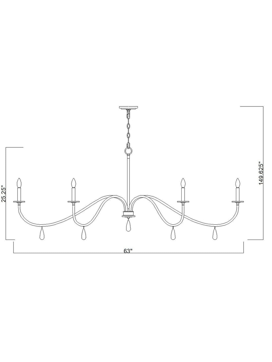 Toussant Six Light Chandelier in Brushed Nickel Z-Lite Canada