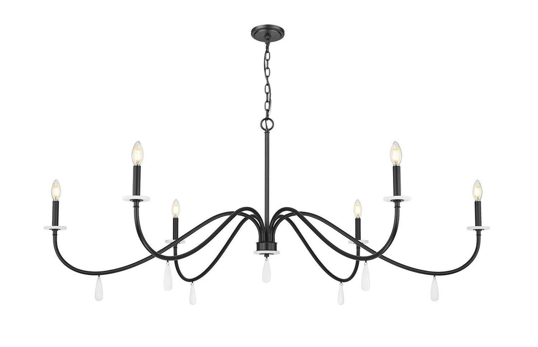 Toussant Six Light Chandelier in Matte Black Z-Lite Canada
