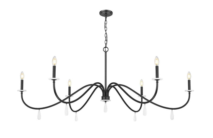 Toussant Six Light Chandelier in Matte Black Z-Lite Canada