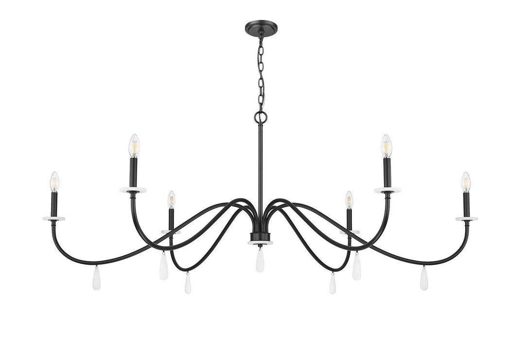 Toussant Six Light Chandelier in Matte Black Z-Lite Canada