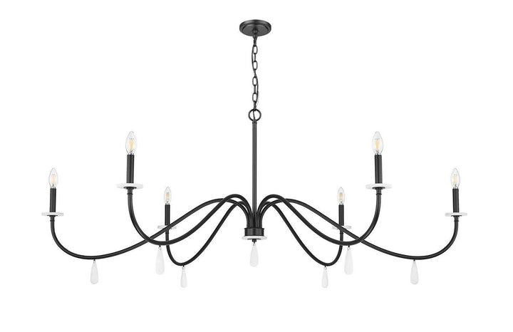 Toussant Six Light Chandelier in Matte Black Z-Lite Canada