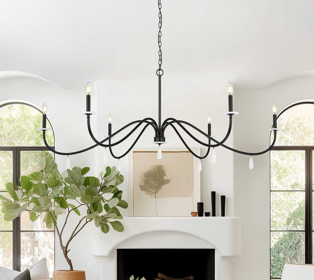 Toussant Six Light Chandelier in Matte Black Z-Lite Canada