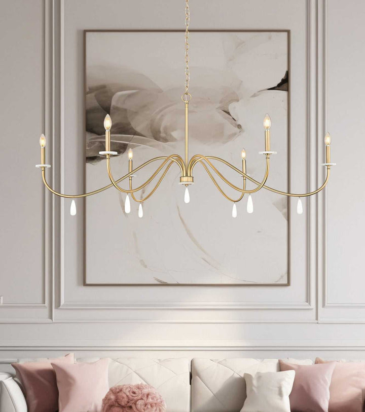 Toussant Six Light Chandelier in Modern Gold Z-Lite Canada