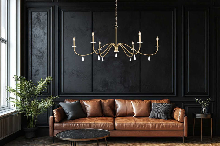 Toussant Six Light Chandelier in Modern Gold Z-Lite Canada