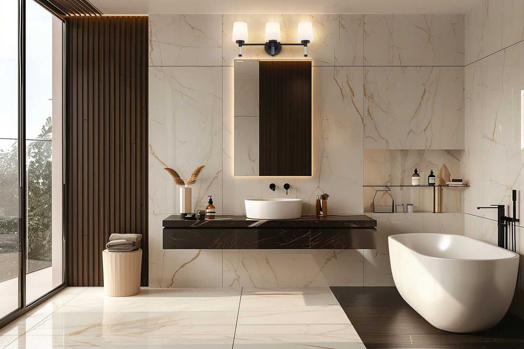 Henri Three Light Vanity in Matte Black Z-Lite Canada