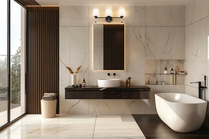 Henri Three Light Vanity in Matte Black Z-Lite Canada
