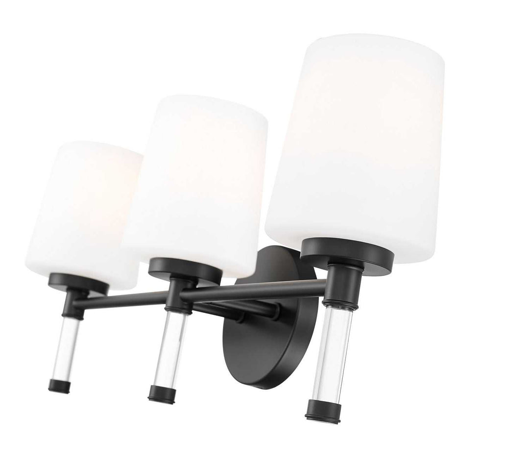 Henri Three Light Vanity in Matte Black Z-Lite Canada