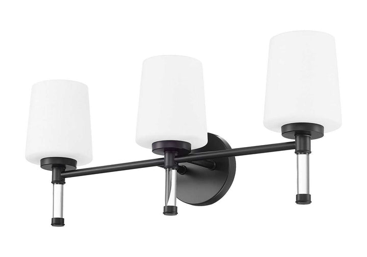 Henri Three Light Vanity in Matte Black Z-Lite Canada