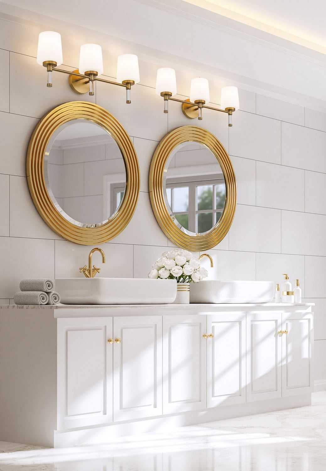 Henri Three Light Vanity in Modern Gold Z-Lite Canada