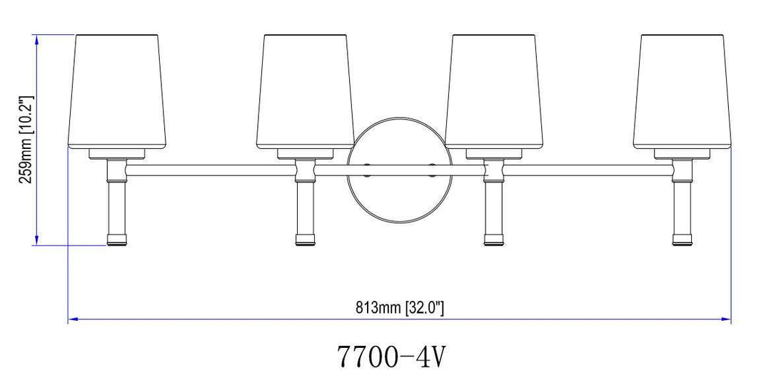 Henri Four Light Vanity in Matte Black Z-Lite Canada