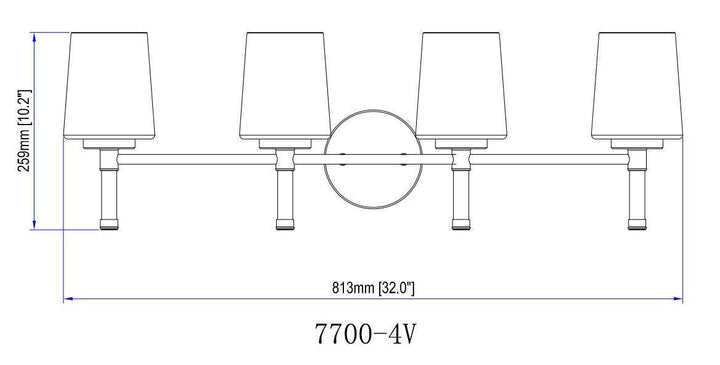 Henri Four Light Vanity in Modern Gold Z-Lite Canada