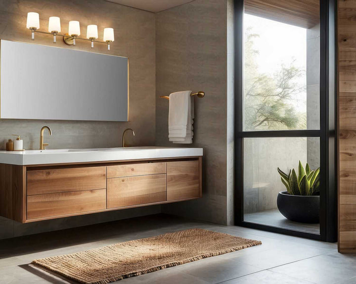 Henri Five Light Vanity in Modern Gold Z-Lite Canada