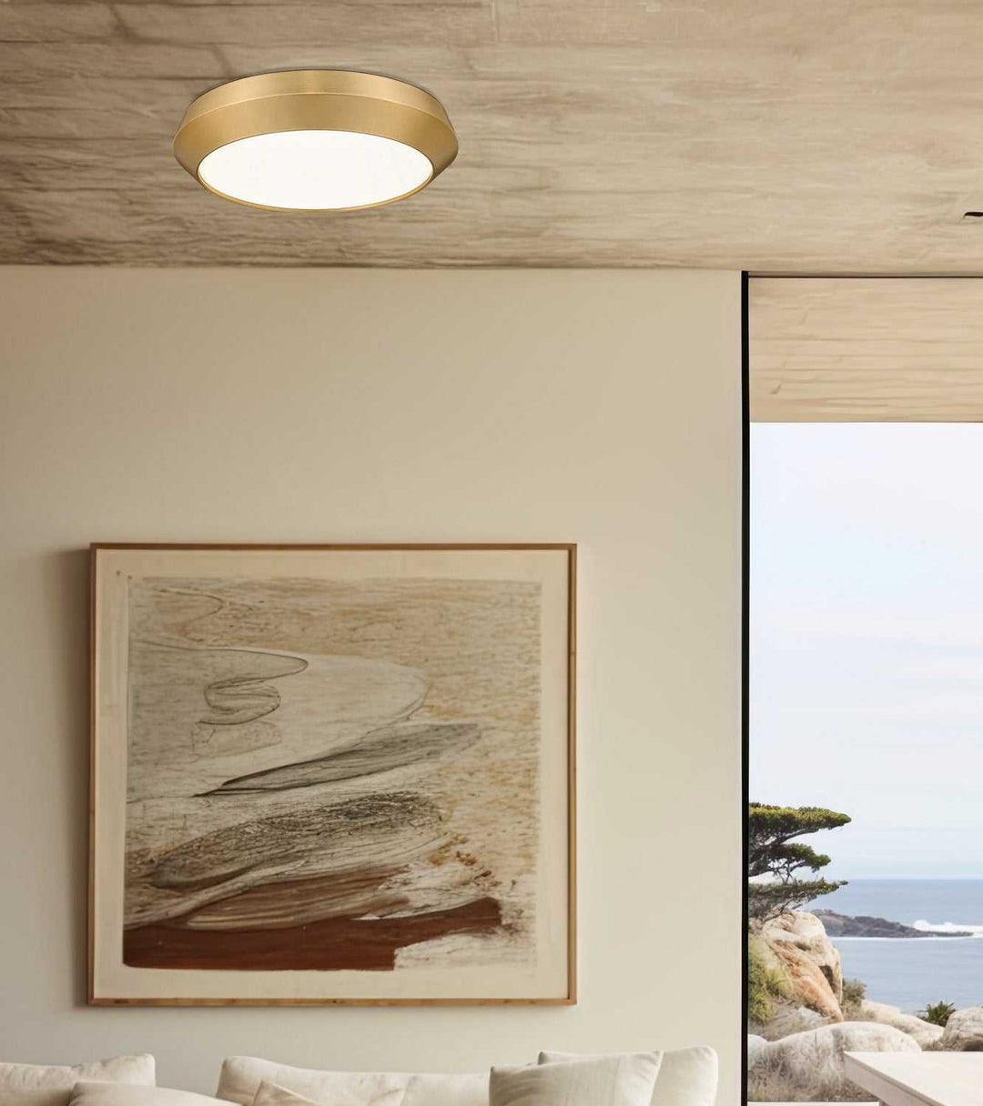 Quasars LED Flush Mount in Modern Gold Z-Lite Canada