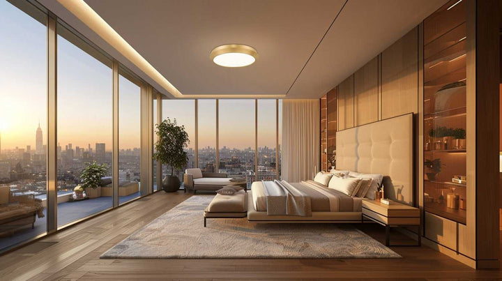 Quasars LED Flush Mount in Modern Gold Z-Lite Canada