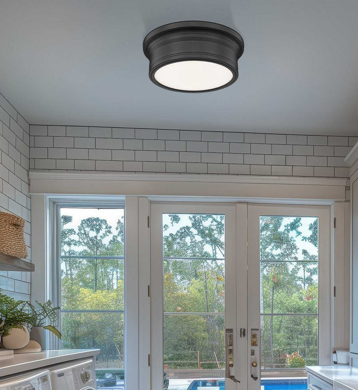 Bentley LED Flush Mount in Matte Black Z-Lite Canada