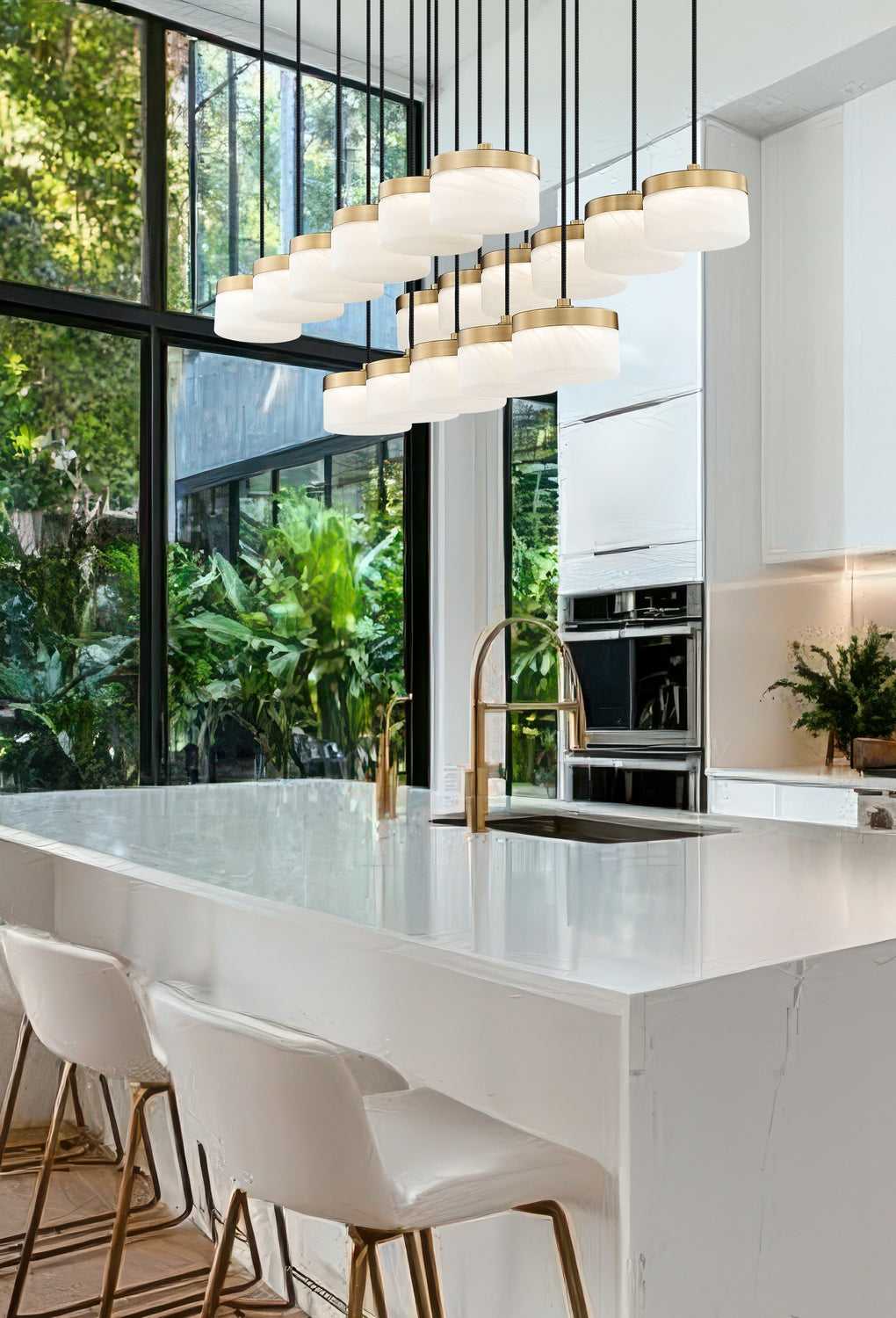 Renaud LED Linear Chandelier in Modern Gold Z-Lite Canada
