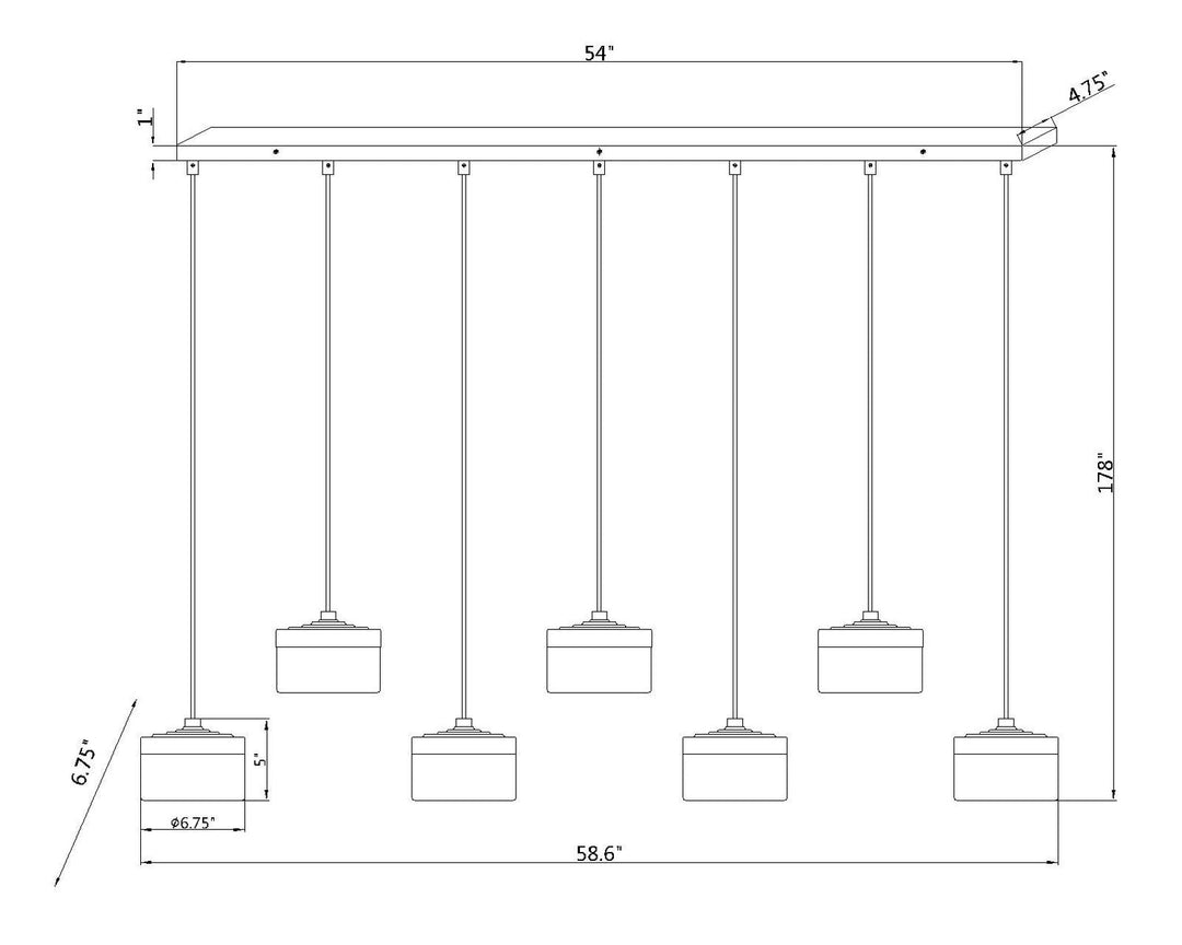 Renaud LED Linear Chandelier in Matte Black Z-Lite Canada