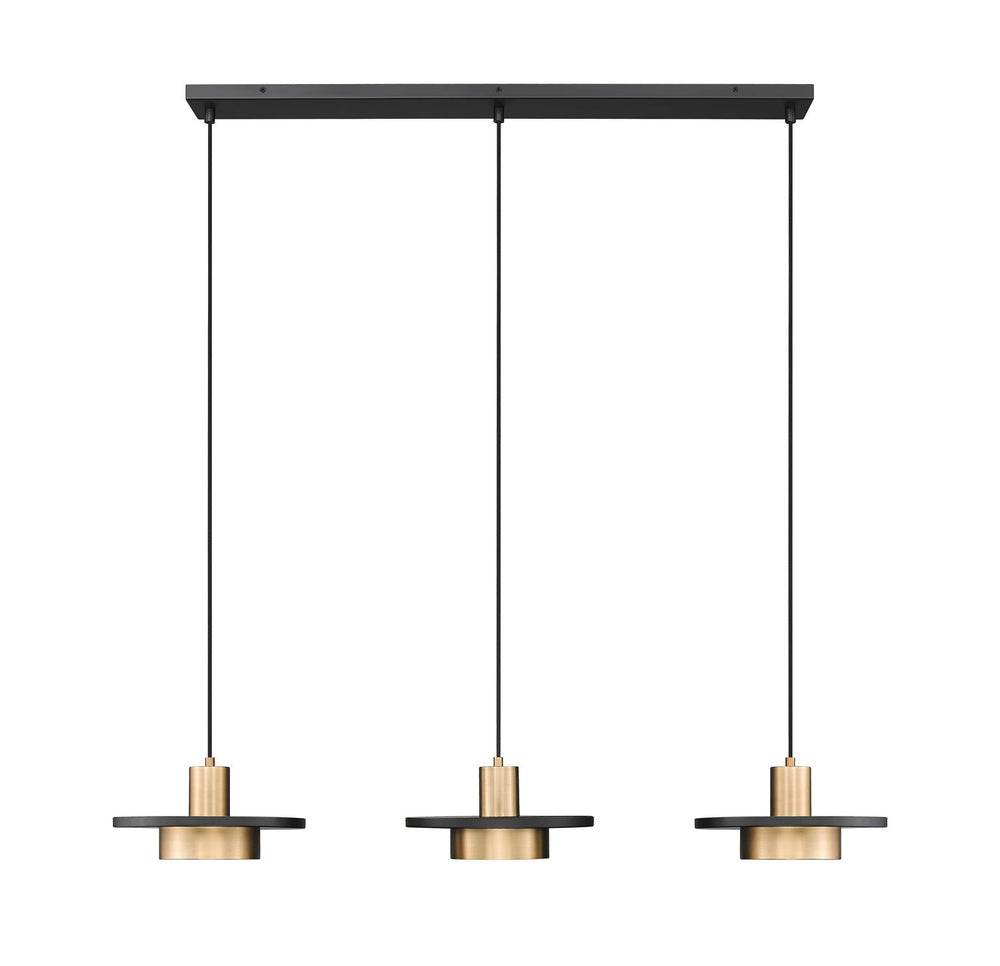 Ludo LED Linear Chandelier in Matte Black + Modern Gold Z-Lite Canada