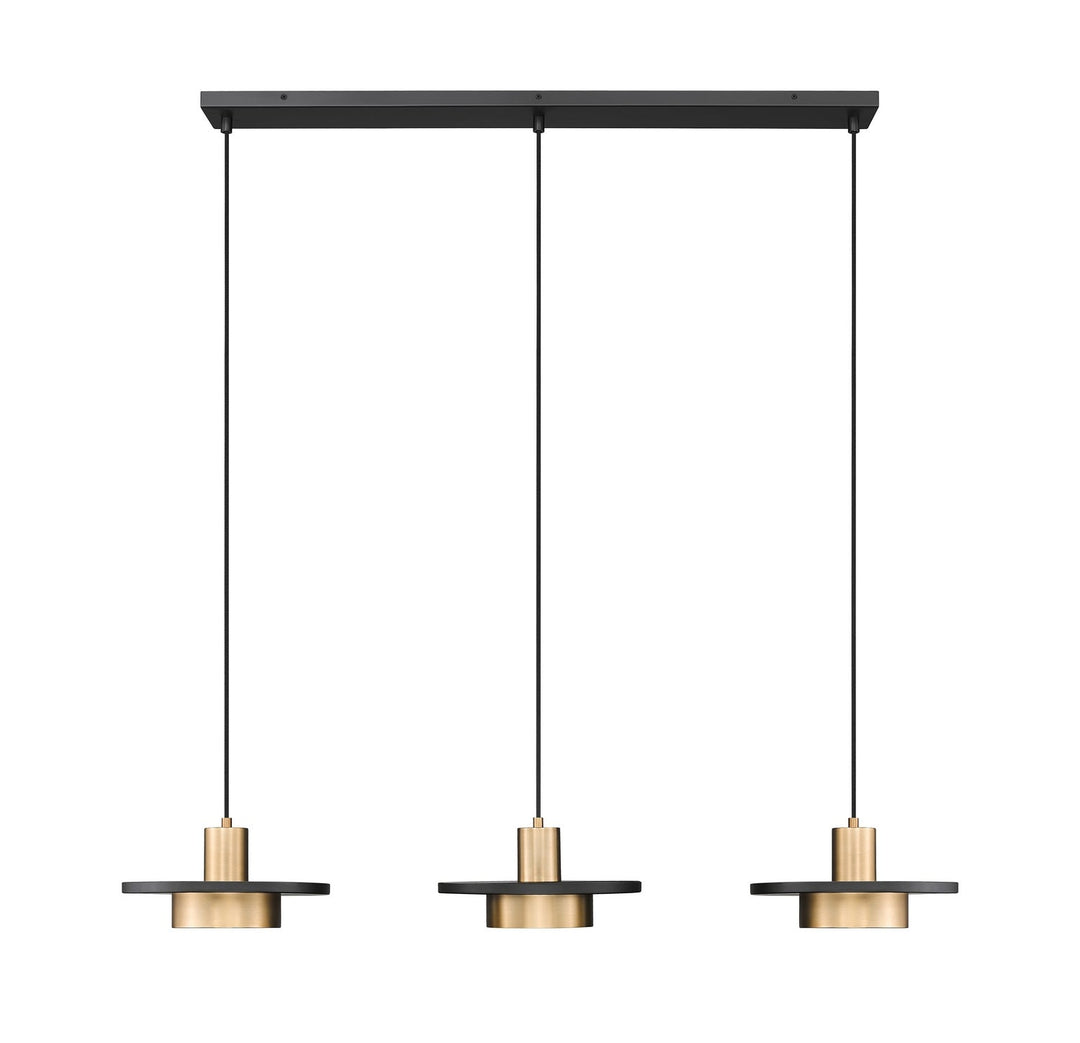Ludo LED Linear Chandelier in Matte Black + Modern Gold Z-Lite Canada