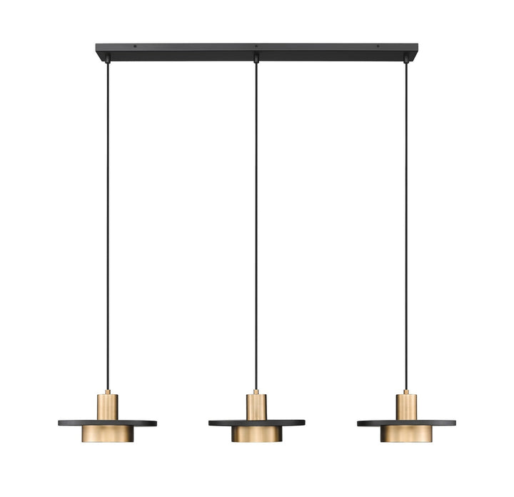 Ludo LED Linear Chandelier in Matte Black + Modern Gold Z-Lite Canada