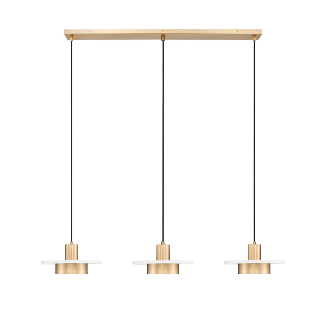 Ludo LED Linear Chandelier in Matte White + Modern Gold Z-Lite Canada