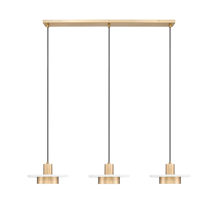 Ludo LED Linear Chandelier in Matte White + Modern Gold Z-Lite Canada