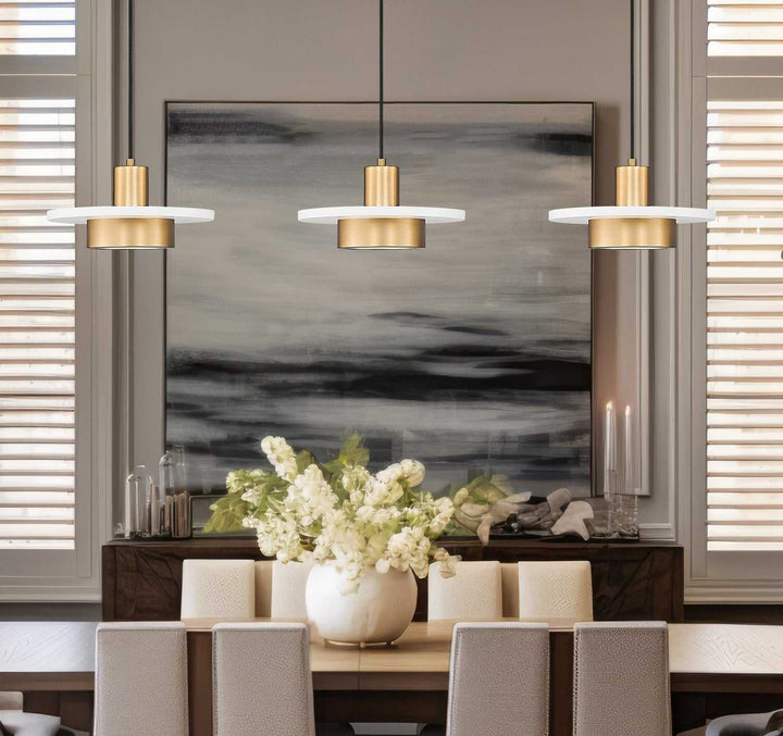 Ludo LED Linear Chandelier in Matte White + Modern Gold Z-Lite Canada