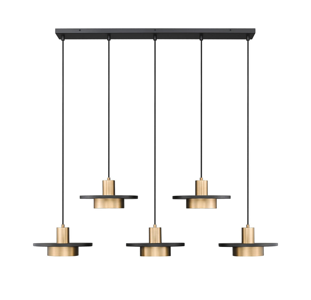 Ludo LED Linear Chandelier in Matte Black + Modern Gold Z-Lite Canada