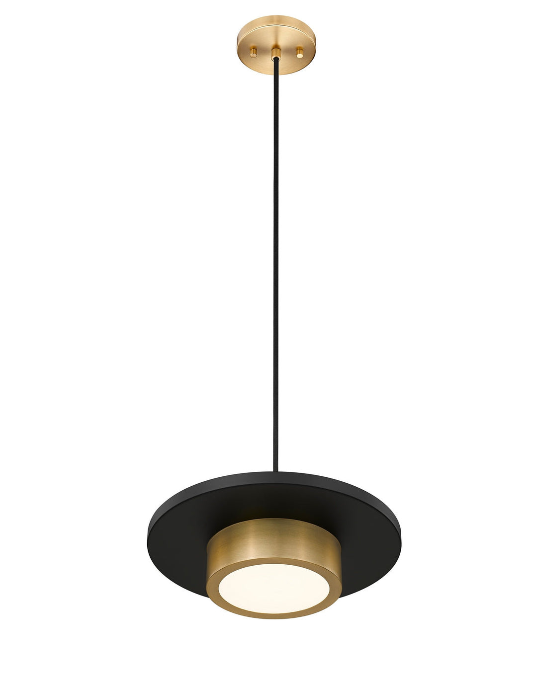Ludo LED Pendant in Matte Black + Modern Gold Z-Lite Canada