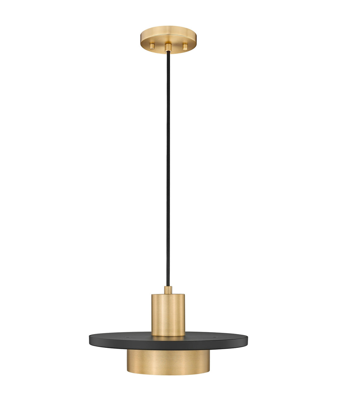 Ludo LED Pendant in Matte Black + Modern Gold Z-Lite Canada