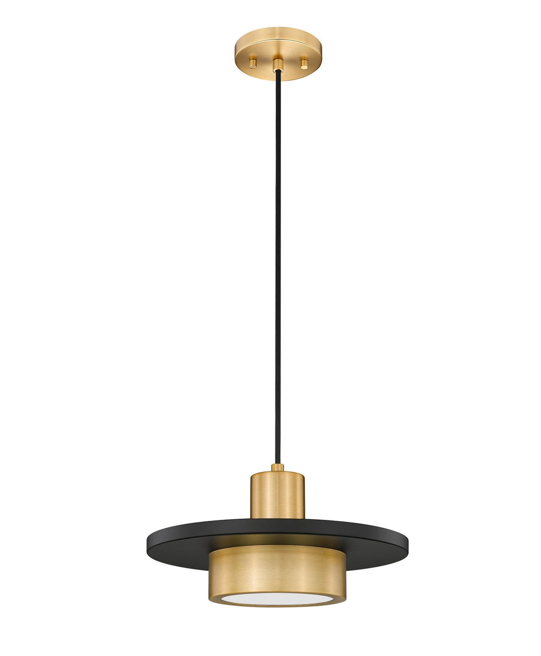 Ludo LED Pendant in Matte Black + Modern Gold Z-Lite Canada