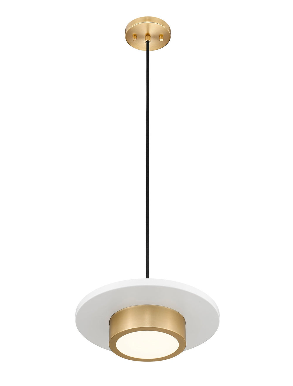Ludo LED Pendant in Matte White + Modern Gold Z-Lite Canada
