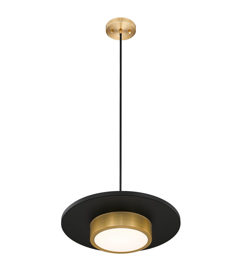 Ludo LED Pendant in Matte Black + Modern Gold Z-Lite Canada