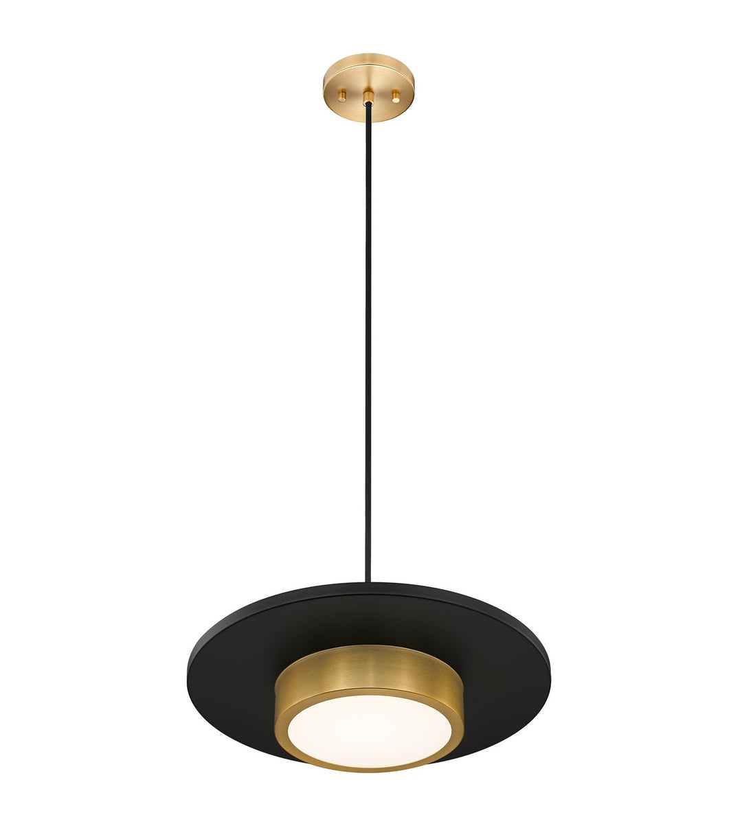 Ludo LED Pendant in Matte Black + Modern Gold Z-Lite Canada
