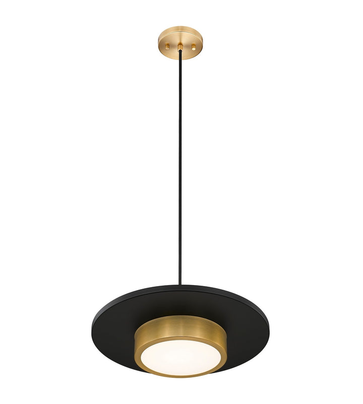 Ludo LED Pendant in Matte Black + Modern Gold Z-Lite Canada