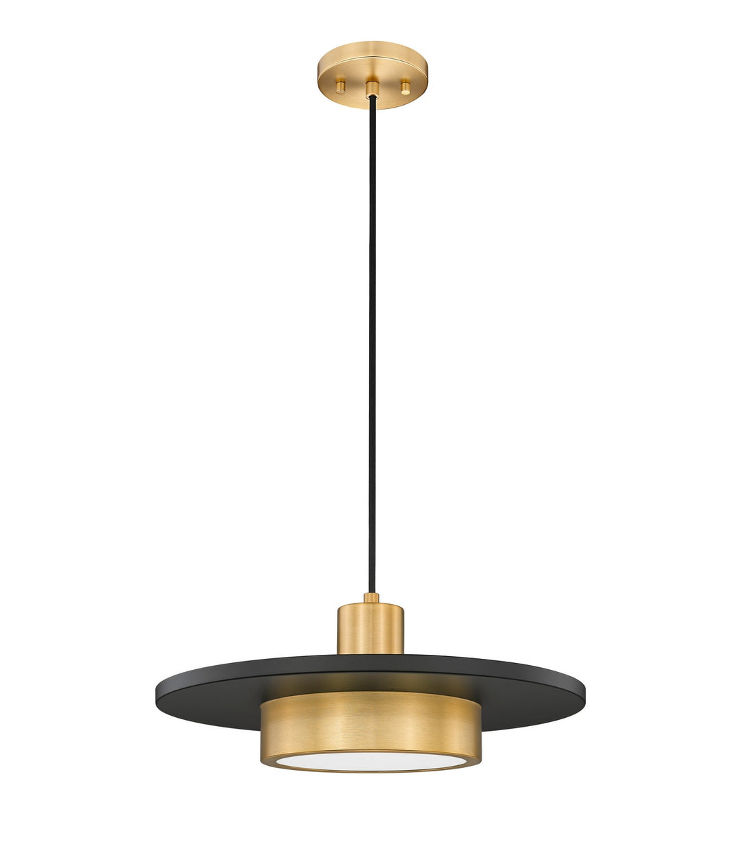 Ludo LED Pendant in Matte Black + Modern Gold Z-Lite Canada